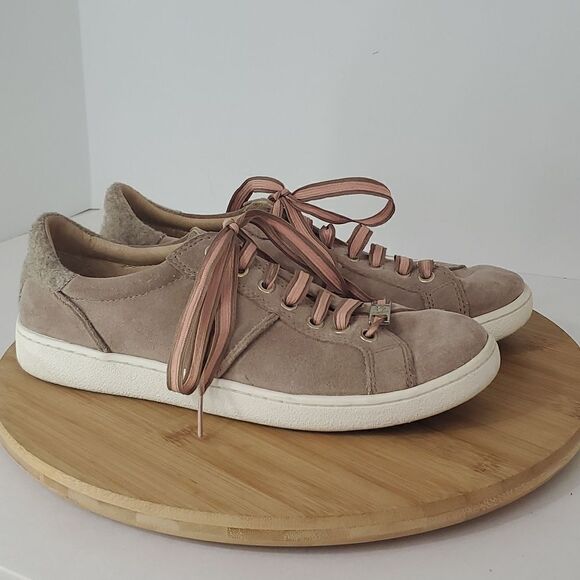 UGG Milo Leather Suede Low Top Fashion Sneaker Taupe 1094810 Women's 8.5 - Picture 1 of 13